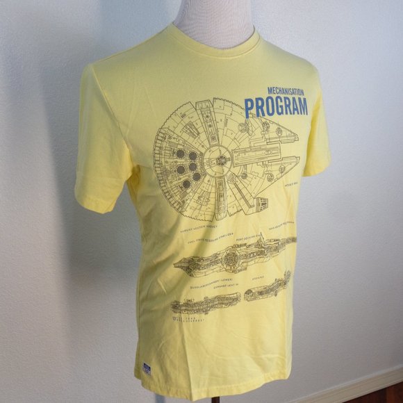Duke Stardust 1990 Millenium Falcon Graphic T Sz 2XL Yellow Vintage RARE!!!! - Picture 2 of 5